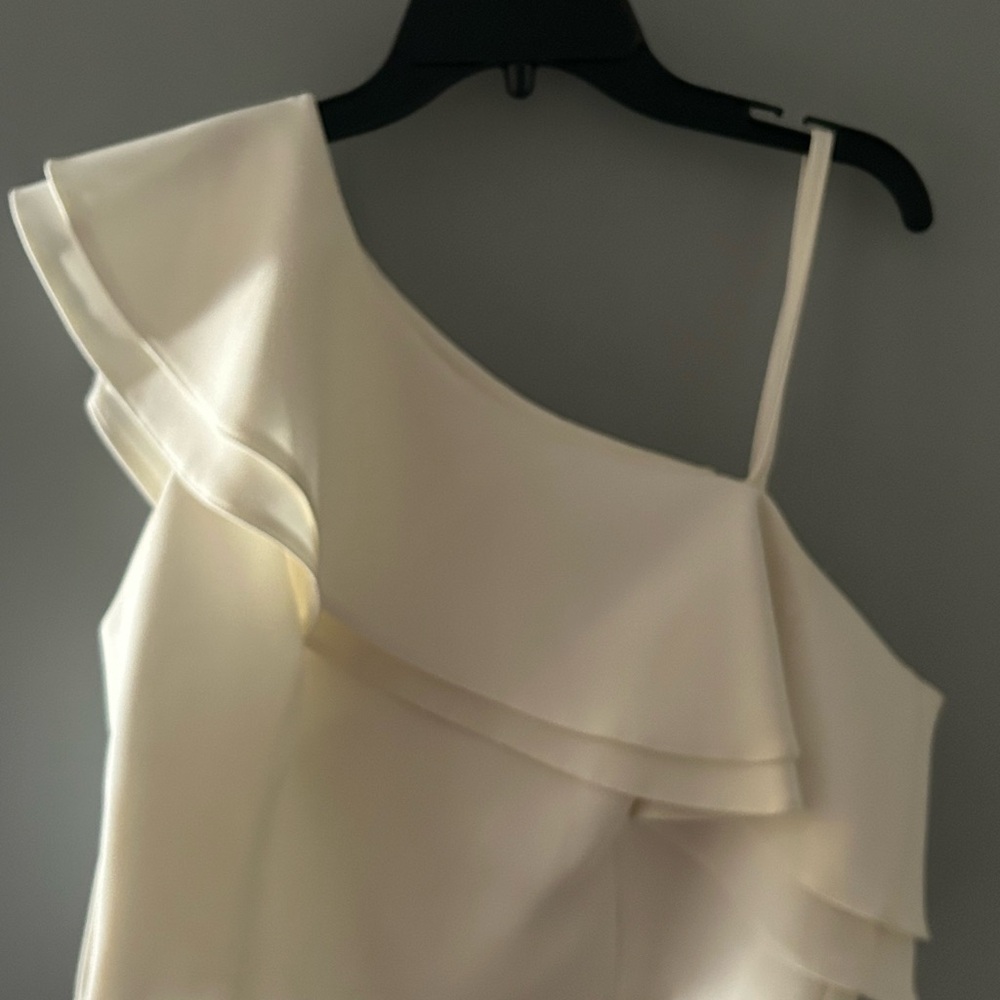 Elegant Cream One-Shoulder Top